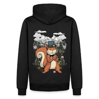 Tiroler Eichhorn Eichhörnchen Kinder Kind Gebirge - Männer Premium Bio Hoodie - Schwarz - Hinten - Nico (187cm)