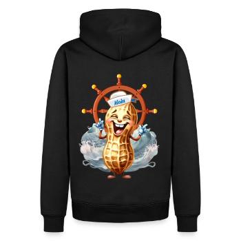cacahuète barreur joyeux marin marin - Sweat à capuche Premium bio Homme - noir - Dos - Nico (187cm)