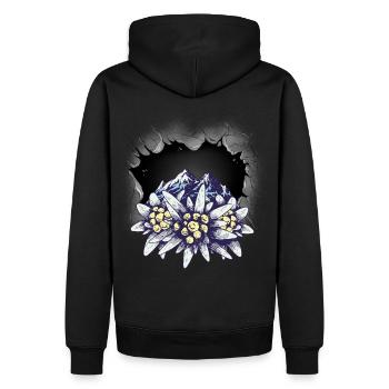 Montagne Montagnes Tyrol Autriche Suisse Montagne Fleurs - Sweat à capuche Premium bio Homme - noir - Dos - Nico (187cm)