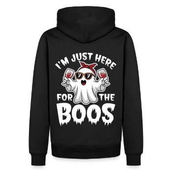Fantôme d’Halloween, je suis juste là pour les huées - Sweat à capuche Premium bio Homme - noir - Dos - Nico (187cm)