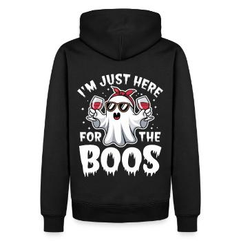 Fantôme d’Halloween, je suis juste là pour les huées - Sweat à capuche Premium bio Homme - noir - Dos - Nico (187cm)