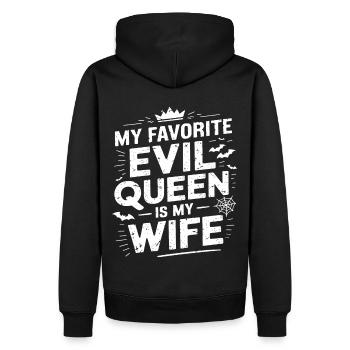 Ma méchante reine préférée est ma femme - Sweat à capuche Premium bio Homme - noir - Dos - Nico (187cm)