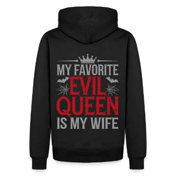 Ma méchante reine préférée est ma femme - Sweat à capuche Premium bio Homme - noir - Dos - Nico (187cm)