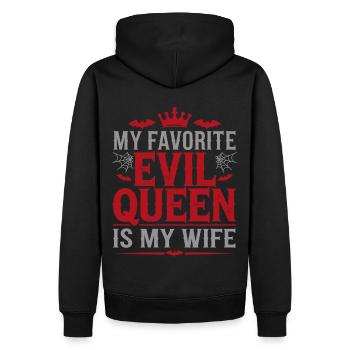Ma méchante reine préférée est ma femme - Halloween - Sweat à capuche Premium bio Homme - noir - Dos - Nico (187cm)