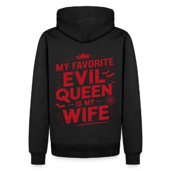 Ma méchante reine préférée est ma femme - Halloween - Sweat à capuche Premium bio Homme - noir - Dos - Nico (187cm)