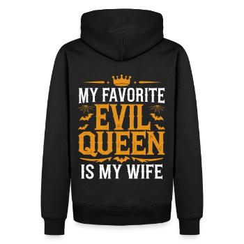 Ma méchante reine préférée est ma femme - Halloween - Sweat à capuche Premium bio Homme - noir - Dos - Nico (187cm)