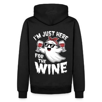 Fantôme d’Halloween, je suis juste là pour le vin - Sweat à capuche Premium bio Homme - noir - Dos - Nico (187cm)