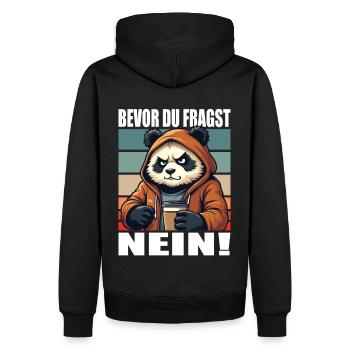 Before You Ask No Funny Saying Panda - Men’s Premium Organic Hoodie - black - Back - Nico (187cm)