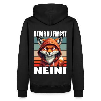 Avant de demander aucun drôle de dire renard - Sweat à capuche Premium bio Homme - noir - Dos - Nico (187cm)