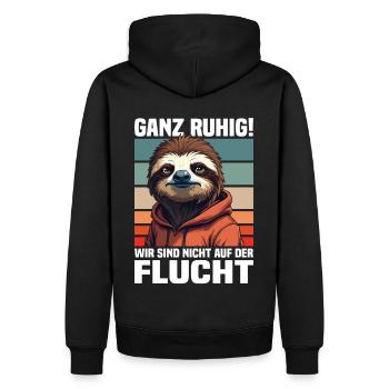 Calm down! We're not on the run sloth - Men’s Premium Organic Hoodie - black - Back - Nico (187cm)
