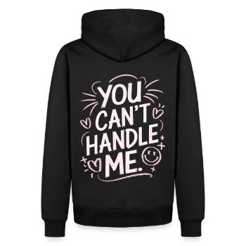 Tu ne peux pas me gérer - Sweat à capuche Premium bio Homme - noir - Dos - Nico (187cm)