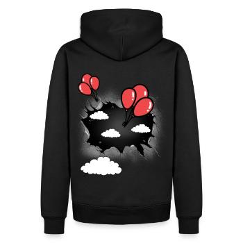 Nuages Nuage Ballons Célestes Ballon Vol - Sweat à capuche Premium bio Homme - noir - Dos - Nico (187cm)