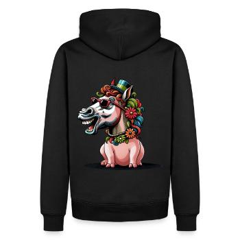 Fantasy Chevaux Cochon Cheval Drôle Drôle Enfants - Sweat à capuche Premium bio Homme - noir - Dos - Nico (187cm)