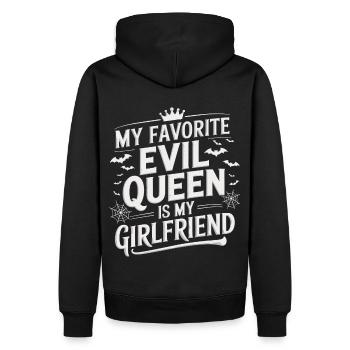 Ma méchante reine préférée est ma petite amie - Sweat à capuche Premium bio Homme - noir - Dos - Nico (187cm)