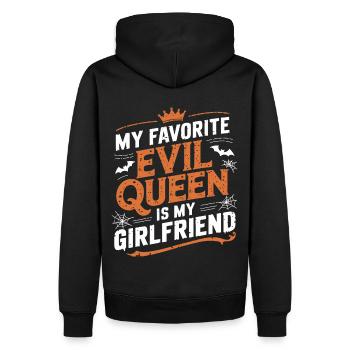 Ma méchante reine préférée est ma petite amie - Sweat à capuche Premium bio Homme - noir - Dos - Nico (187cm)