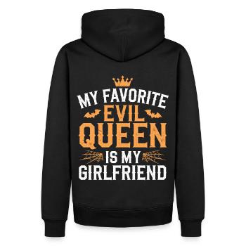 Ma méchante reine préférée est ma petite amie - Sweat à capuche Premium bio Homme - noir - Dos - Nico (187cm)