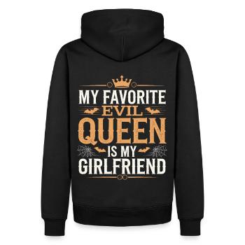 Ma méchante reine préférée est ma petite amie - Sweat à capuche Premium bio Homme - noir - Dos - Nico (187cm)