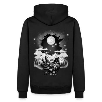mystique conte de fées conte de fées personnage corbeau corbeau corbeau - Sweat à capuche Premium bio Homme - noir - Dos - Nico (187cm)