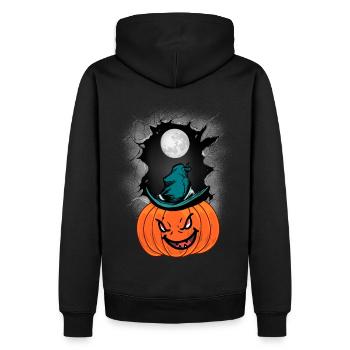 Halloween Horror Pumpkin Mystical Magic Conjure - Men’s Premium Organic Hoodie - black - Back - Nico (187cm)