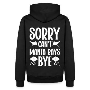 Raie manta Amoureux Créature Mer Diable Raie - Sweat à capuche Premium bio Homme - noir - Dos - Nico (187cm)