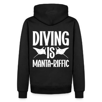 Mantarochen Liebhaber Meerestier Teufelsrochen - Männer Premium Bio Hoodie - Schwarz - Hinten - Nico (187cm)