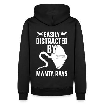 Mantarochen Liebhaber Meerestier Teufelsrochen - Männer Premium Bio Hoodie - Schwarz - Hinten - Nico (187cm)