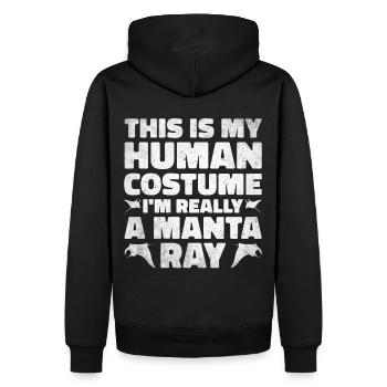 Raie manta Amoureux Créature Mer Diable Raie - Sweat à capuche Premium bio Homme - noir - Dos - Nico (187cm)