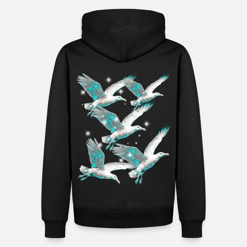 Maritim Möwe Möwen Seevögel - Männer Premium Bio Hoodie - Schwarz
