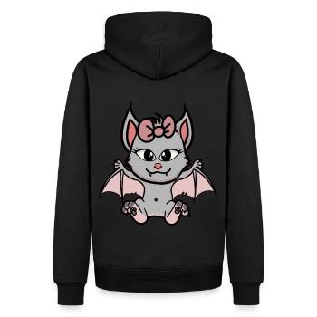 Kind Kinder Halloween Fledermaus Mädchen - Männer Premium Bio Hoodie - Schwarz - Hinten - Nico (187cm)