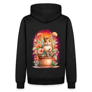 Enfants Enfant Écureuil Fleurs Conte de fées Bébé - Sweat à capuche Premium bio Homme - noir - Dos - Nico (187cm)