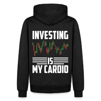 Day Trading Day Trader Bourse Bourse - Sweat à capuche Premium bio Homme - noir - Dos - Nico (187cm)