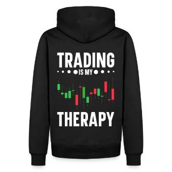Day Trading Day Trader Bourse Bourse - Sweat à capuche Premium bio Homme - noir - Dos - Nico (187cm)
