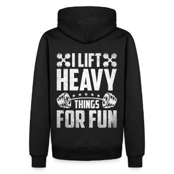 Entraîneur de fitness Haltérophilie GYM Musculation - Sweat à capuche Premium bio Homme - noir - Dos - Nico (187cm)