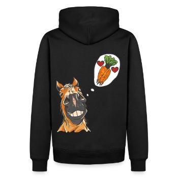 Horse Head Horse Horse Horse Horse Stallion - Men’s Premium Organic Hoodie - black - Back - Nico (187cm)