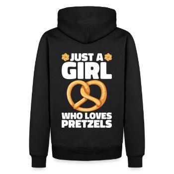 Bretzel Brezeln Bäcker Backwaren - Männer Premium Bio Hoodie - Schwarz - Hinten - Nico (187cm)