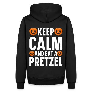 Bretzel Brezeln Bäcker Backwaren - Männer Premium Bio Hoodie - Schwarz - Hinten - Nico (187cm)