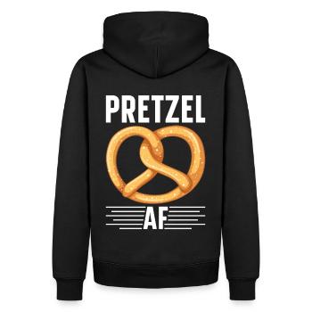 Bretzel Brezeln Bäcker Backwaren - Männer Premium Bio Hoodie - Schwarz - Hinten - Nico (187cm)