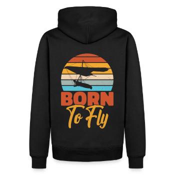 Drachenfliegen Gleitschirmfliegen Hängegleiter - Männer Premium Bio Hoodie - Schwarz - Hinten - Nico (187cm)