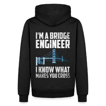 Bridge Engineer Bridge Construction Civil Engineering - Men’s Premium Organic Hoodie - black - Back - Nico (187cm)