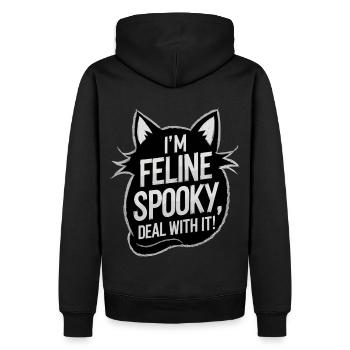 I’m Feline Spooky Katzen Halloween Spruch - Männer Premium Bio Hoodie - Schwarz - Hinten - Nico (187cm)