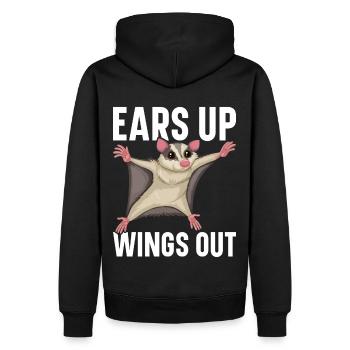 Flying Squirrel Suger Glider Short-headed Glider - Men’s Premium Organic Hoodie - black - Back - Nico (187cm)