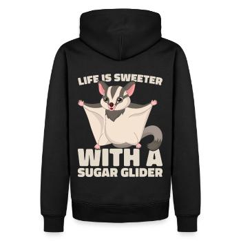 Flying Squirrel Suger Glider Short-headed Glider - Men’s Premium Organic Hoodie - black - Back - Nico (187cm)