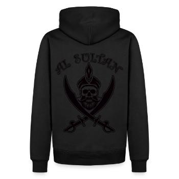 Al Sultan T-shirt - Men’s Premium Organic Hoodie - black - Back - Nico (187cm)