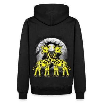 mystisch Giraffe Giraffen Kind Kinder Baby - Männer Premium Bio Hoodie - Schwarz - Hinten - Nico (187cm)