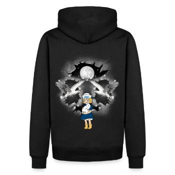 mystique maritime fille mouettes marin mouette - Sweat à capuche Premium bio Homme - noir - Dos - Nico (187cm)