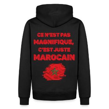 C'est juste Marocain - Sweat à capuche Premium bio Homme - noir - Dos - Nico (187cm)