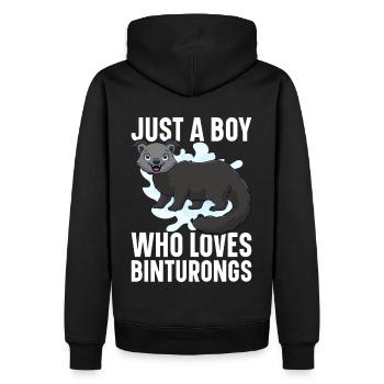 Binturong Marderbär Schleichkatze - Männer Premium Bio Hoodie - Schwarz - Hinten - Nico (187cm)