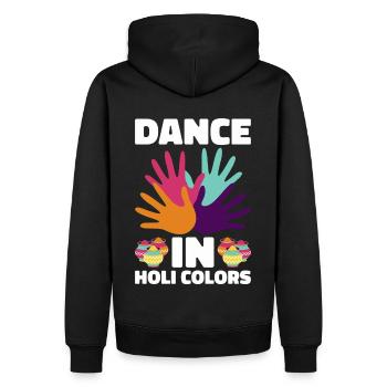 Holi Indien Holi Festival Happy Holi Fest - Männer Premium Bio Hoodie - Schwarz - Hinten - Nico (187cm)