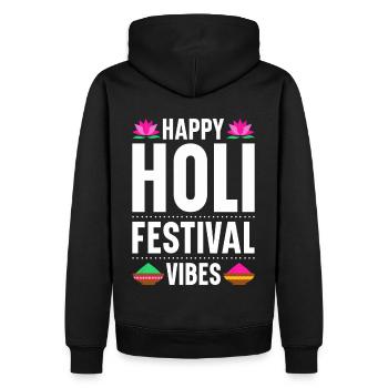 Holi Indien Holi Festival Happy Holi Fest - Männer Premium Bio Hoodie - Schwarz - Hinten - Nico (187cm)