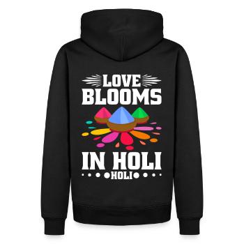 Holi Indien Holi Festival Happy Holi Fest - Männer Premium Bio Hoodie - Schwarz - Hinten - Nico (187cm)